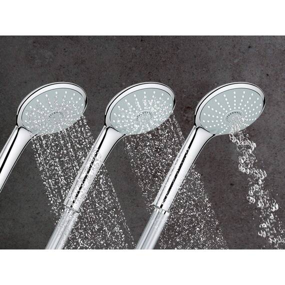 GROHE Vitalio Joy 260, Duschset ohne Armatur, wassersparend, 8l pro Min (Regendusche für vorhandene Armaturen, Kopfbrause mit 3 Strahlarten, Duschstange 74cm, Duschsystem), chrom, 27421002