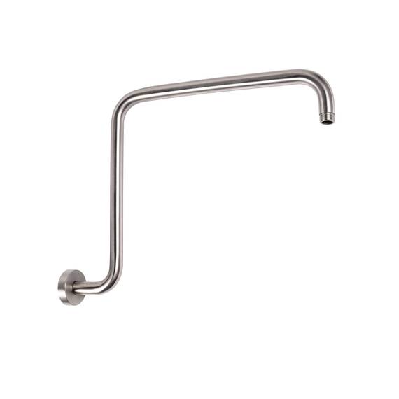 PHASAT S-förmiger Duscharm, 41,65 cm hoher Duscharm mit Flansch, Duschkopf-Verlängerungsarm-Ersatz, Duscharm-Verlängerung, gebürstetes Nickel, PU9L02