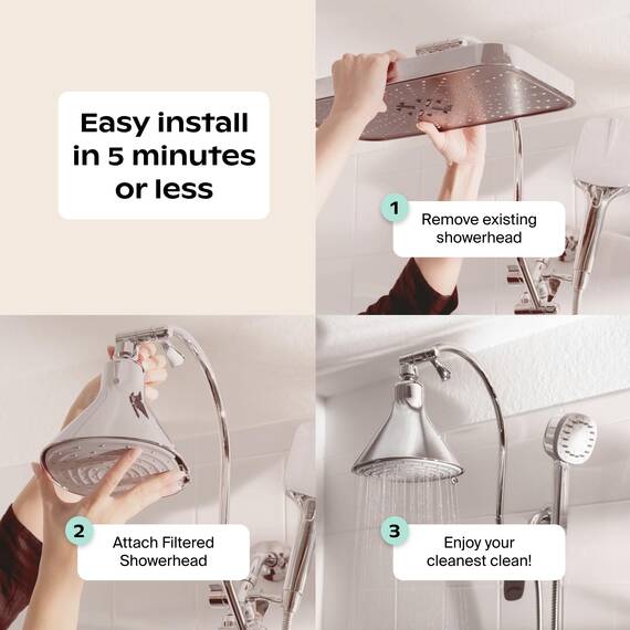 Canopy Filter-Duschkopf, Hochdruck-Duschkopf, Filter für hartes Wasser, reduziert Verunreinigungen für gesündere Kopfhaut, Haut und Haare, fördert Haarwachstum, reduziert Haarbruch, Messing