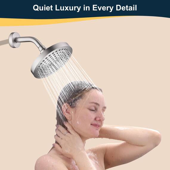 BRIGHT SHOWERS Duscharm mit Flansch 6 Zoll Messing Duschrohr Arm Bad Regendusche Arm Verlängerung für Wandmontage Gebürstetes Nickel