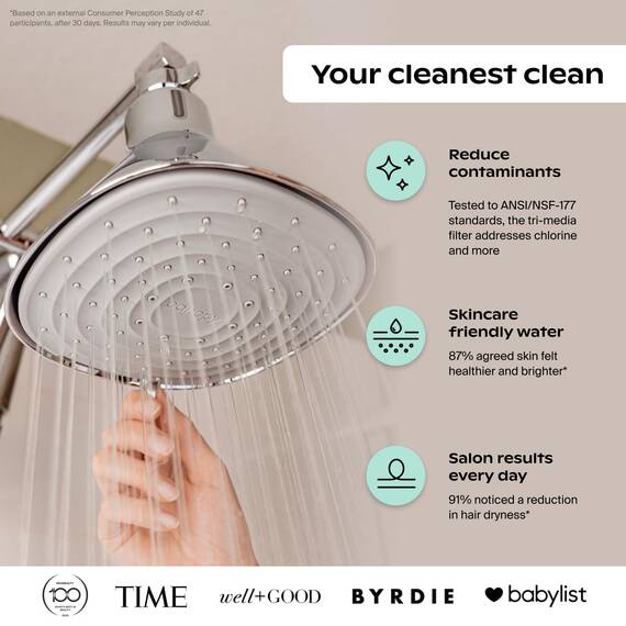 Canopy Filter-Duschkopf, Hochdruck-Duschkopf, Filter für hartes Wasser, reduziert Verunreinigungen für gesündere Kopfhaut, Haut und Haare, fördert Haarwachstum, reduziert Haarbruch, Messing
