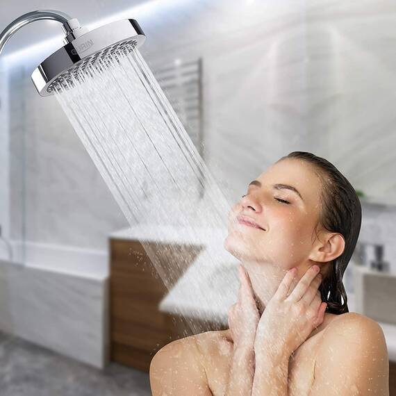 Gurin Duschkopf, Hochdruck, Regen-Duschkopf, Luxus-Badezimmer, mit verchromter Oberfläche, verstellbare Winkel, Anti-Verstopfungs-Silikondüsen, Kalifornien 1,8 GMP