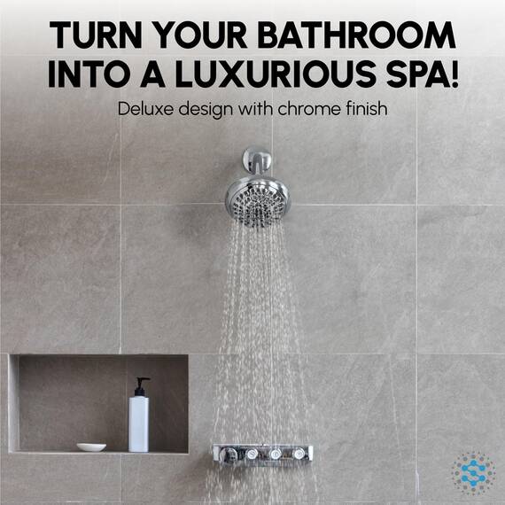 ShowerMaxx Luxus-Spa-Serie, 6 Sprüheinstellungen, 11,4 cm, verstellbarer Hochdruck-Duschkopf, maximieren Sie Ihre Dusche mit leicht zu entfernendem Durchflussbegrenzer-Duschkopf (poliertes Chrom)