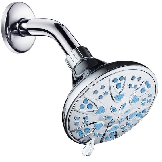 AquaDance 5504 Antimikrobiell/Anti-Verstopfung Hochdruck-Mikrobondüse mit 6 Einstellungen, Schutz vor Schimmel, Mehltau und Bakterien für stärkere Duschen, Wellenblau, 10,2 cm