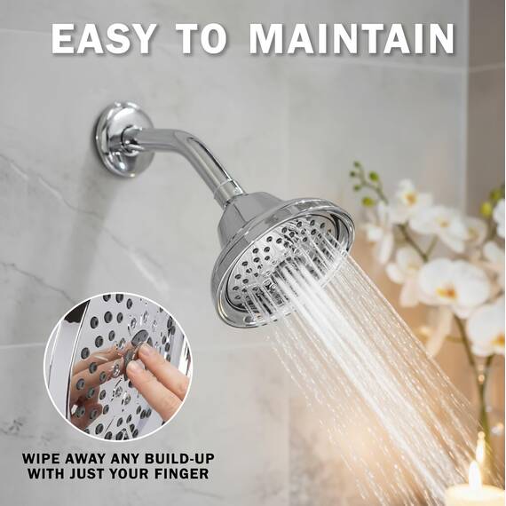 Massage-Duschkopf, Hochdruck, multifunktional, Massage-Regenduschkopf mit verstärkendem Nebel für Duschen mit niedrigem Durchfluss, verstellbare Wasserspardüse, 2,5 GPM, Chrom