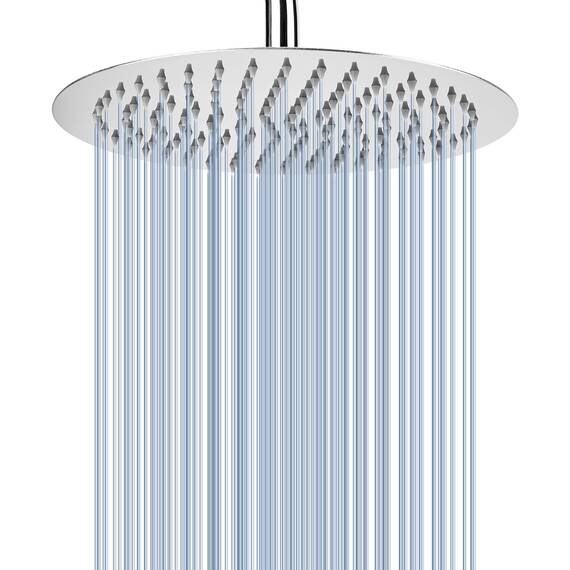 25cm Runden Regenbrause, Voolan Kreisförmiger Hochdruck Duschkopf aus Edelstahl 304, Komfortables Duscherlebnis auch bei Niedrigem Wasserdruck, Installierbar an der Wand oder Decke (Chrom)