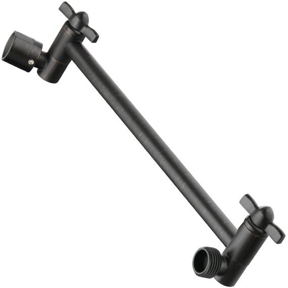 BRIGHT SHOWERS Verlängerungsarm aus Messing für Regen- und Handbrausen, 25-cm-Universal-Duscharmverlängerung, höhen- und winkelverstellbar, ölgeriebene Bronze