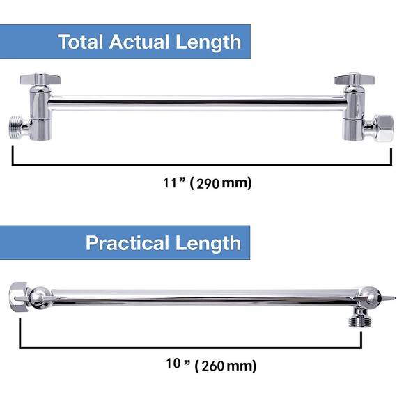NearMoon Regenduschkopf mit 27,9 cm verstellbarem Arm, Hochdruck-Edelstahl-Regendusche, ultradünnes Design – druckverstärkend (20,3 cm, Nickel)