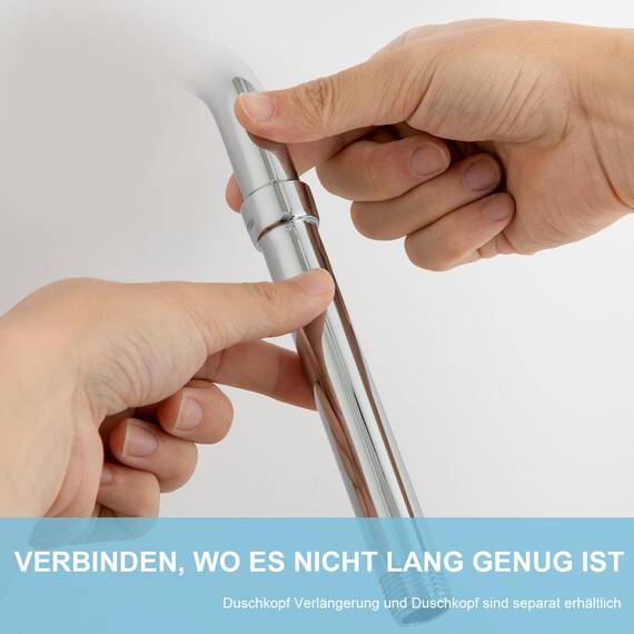OFFO Duschkopf Verlängerung 15,2cm, Edelstahl Dusch Verlängerungsrohr G1/2 Gewinde, Dusche Verlängerung Arm, Handbrause Verlängerungsarm für Dusche Bad Wohnwagen, Chrom