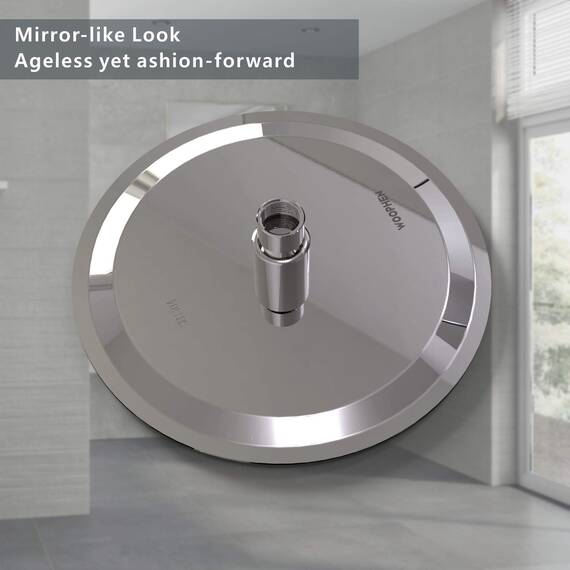 Woophen Regenduschkopf, Hochdruck, 15,2 cm, 304 Edelstahl, Regenduschkopf, spiegelähnliche Optik, schwenkbarer Sprühwinkel, üppiges Duscherlebnis, einfache Installation, Chrom-Finish