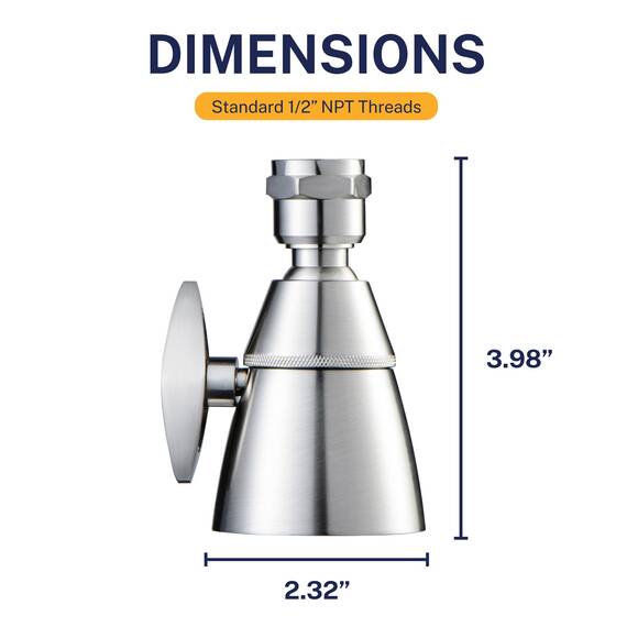 HammerHead Showers Massives Metall, 5,1 cm, Hochdruck-Duschköpfe, gebürstetes Nickel, Kalifornien-konform, 1,75 GPM, niedrige Durchflussmenge, hoher Durchfluss, Duschkopf mit verstellbarem Sprühmuster