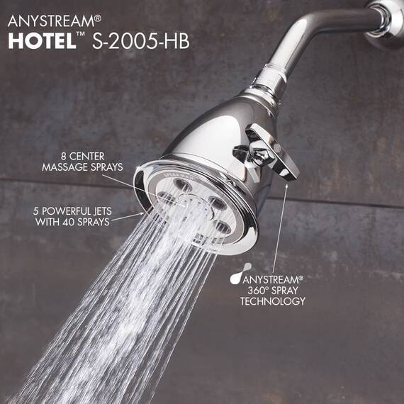 Speakman S-2005-HB-BC Hotel Anystream Hochdruck 2,5 GPM verstellbarer Duschkopf, gebürstetes Chrom