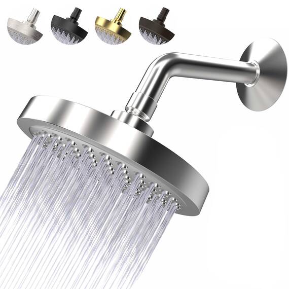 Duschkopf Circle Splash Hochdruck-Duschkopfmit 1,5 m Schlauch und Halter, 5 Modi Wassersparende Druckerhöhungs-Handbrause mit Anti-Kalk-Funktion, Duschhalter-Set für Bad und Spa (Sliver2)