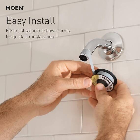 Moen Velocity S6320 Regendusche mit zwei Funktionen, 20,3 cm, mit Tauchtechnik für eine Hochdruckspülung, verchromt