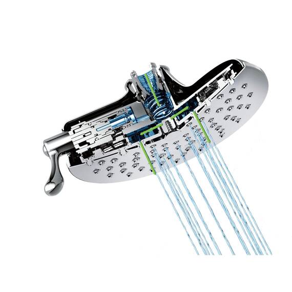 Moen Velocity S6320 Regendusche mit zwei Funktionen, 20,3 cm, mit Tauchtechnik für eine Hochdruckspülung, verchromt