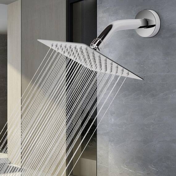 NearMoon Regenduschkopf mit hohem Durchfluss, Edelstahl, quadratisch, Hochdruck-Design, tolles Duscherlebnis auch bei niedrigem Wasserdurchfluss (15,2 cm, Chrom-Finish)