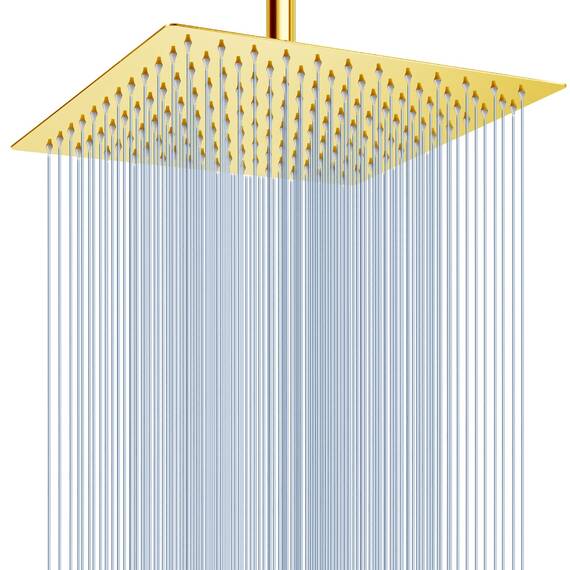 Regenduschkopf - Voolan 12 Zoll Großer Regenduschkopf aus 304 Edelstahl - Perfekter Ersatz für Ihr Badezimmer Duschkopf (30,5 cm Gold)