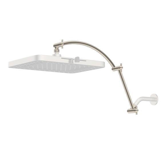 Hibbent Duschkopf-Verlängerungsarm aus Metall, 50,8 cm, massives Messing, flexibel, Höhe und Winkel, verstellbare Duscharmverlängerung, Universalanschluss, Edelstahlrohr-Höhenverlängerung, gebürstetes
