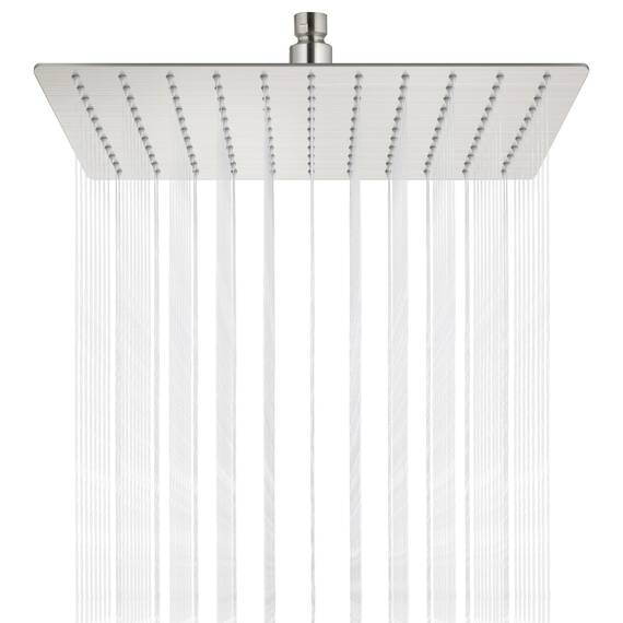 Midanya Regenduschkopf, quadratisch, Edelstahl, Hochdruck, Wasserfall, rissfeste Abdeckung, mit Silikondüsen, 1,6 mm ultradünnes Design, Drehgelenk, gebürstetes Nickel, 25,4 cm