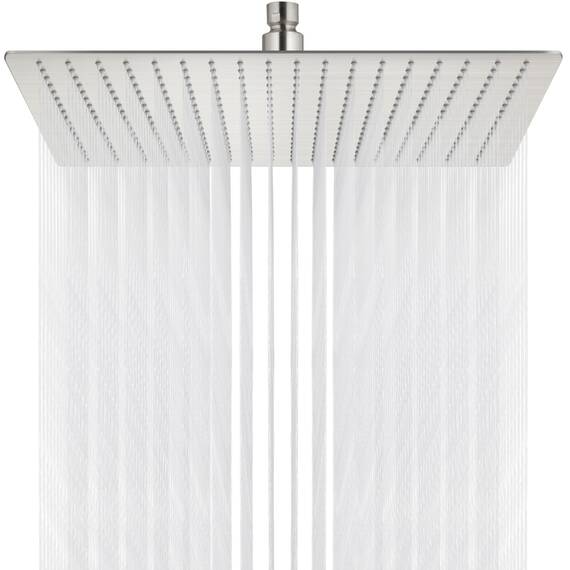 Midanya Regenduschkopf, quadratisch, Edelstahl, Hochdruck, Wasserfall, rissfeste Abdeckung, mit Silikondüsen, 1,6 mm ultradünnes Design, Drehgelenk, gebürstetes Nickel, 40,6 cm