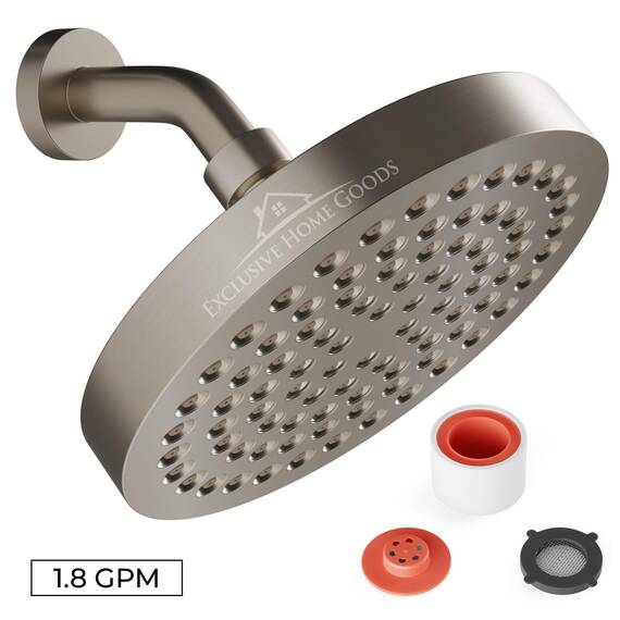 Heatsistence Regenduschkopf, 15 cm, Hochdruck, 7 l/min, verchromt, ABS-Kunststoff, um 360° schwenkbar, verstopfsichere Gummidüsen