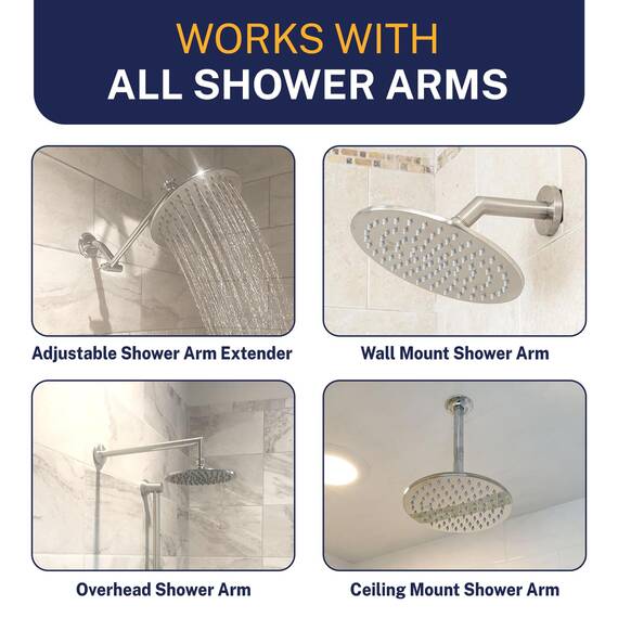 HammerHead Showers Regenduschkopf aus massivem Metall, rund, 20,3 cm, hoher Durchfluss, optimiert für Druck, gebürstetes Gold, 1,75 GPM