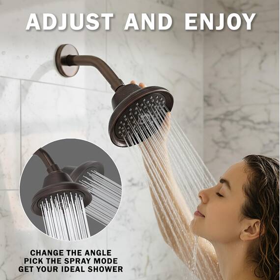 Aqua Elegante Massage & Mist Duschkopf – großer Hochdruck-Duschkopf, multifunktional, Wandhalterung, verstellbarer Duschkopf, ölgeriffelte Bronze