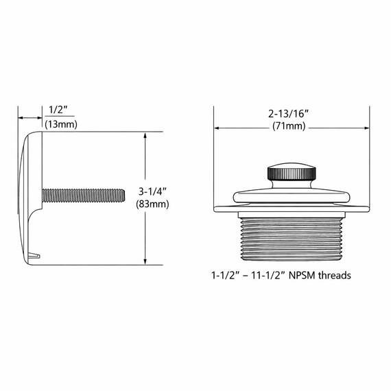 Moen Push-N-Lock T90331BG Badewannen- und Duschablauf-Set mit 3,8 cm Gewinde, Stöpsel und Überlaufabdeckung, gebürstetes Gold