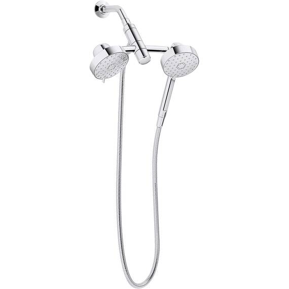 KOHLER 23218-CP Awaken 2-in-1 Multifunktions-Dusch-Kombi-Set, Duschkopf und Handbrause-Set, 2,5 GPM, poliertes Chrom