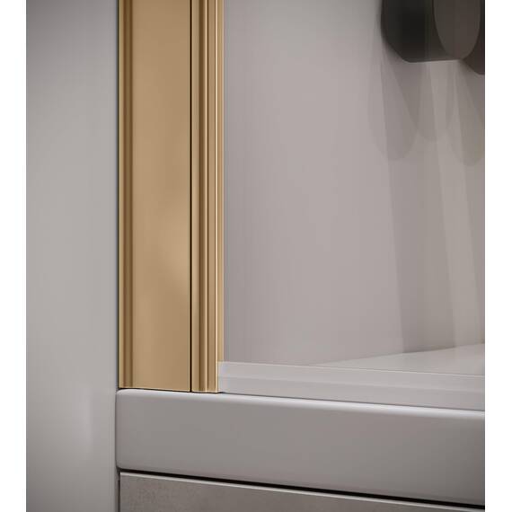 Badplaats Duschwand für Badewanne Torino 60 x 140 cm Gold - Drehbare Duschtrennwand mit 5 mm ESG Sicherheitsglas, Nano-Beschichtung