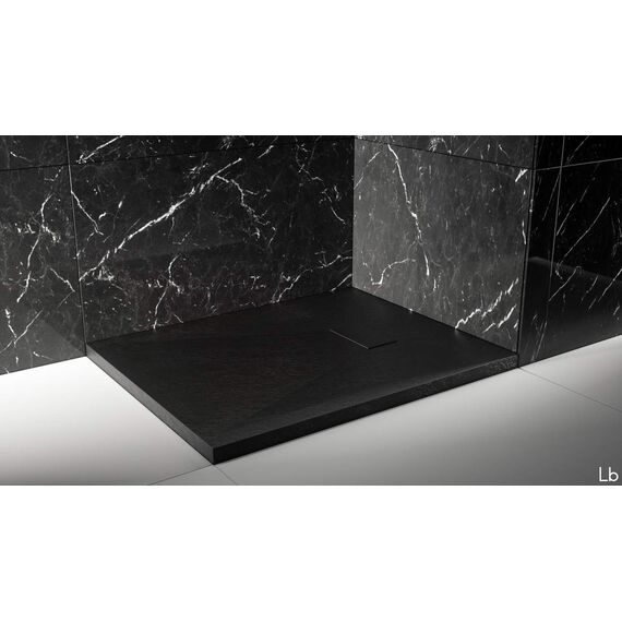 Duschwanne 70x160x2.6 Anthrazit Schwarz in Schieferoptik 2,6 cm Höhe aus thermogeformtem Acrylharz