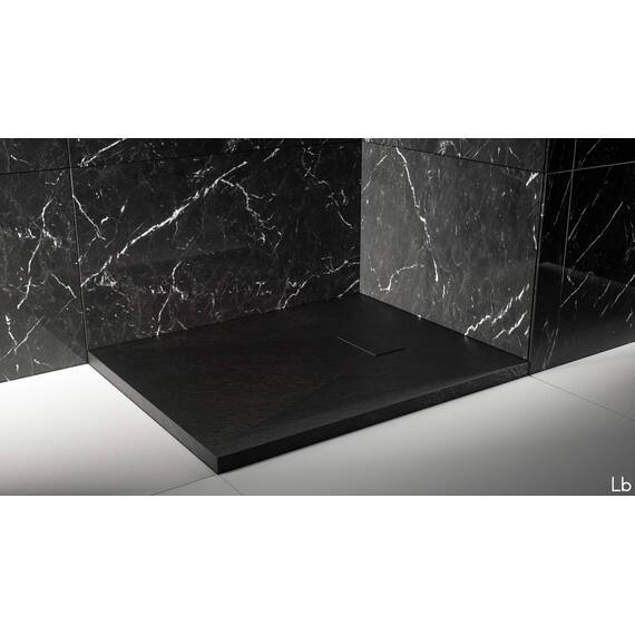 Duschwanne 70x90x2.6 Anthrazit Schwarz in Schieferoptik 2,6 cm Höhe aus thermogeformtem Acrylharz