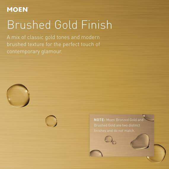 Moen Push-N-Lock T90331BG Badewannen- und Duschablauf-Set mit 3,8 cm Gewinde, Stöpsel und Überlaufabdeckung, gebürstetes Gold