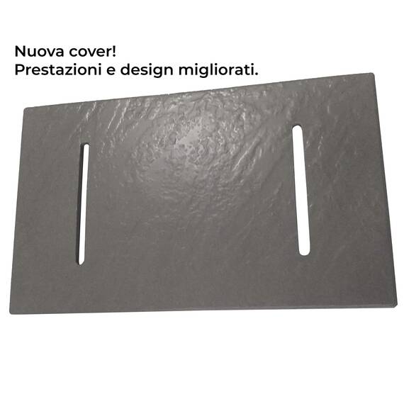 Duschwanne 70x120x2.6 Zementgrau in Schieferoptik 2,6 cm Höhe aus thermogeformtem Acrylharz