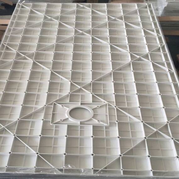 Duschwanne 80x80x2.6 Weiss in Schieferoptik 2,6 cm Höhe aus thermogeformtem Acrylharz