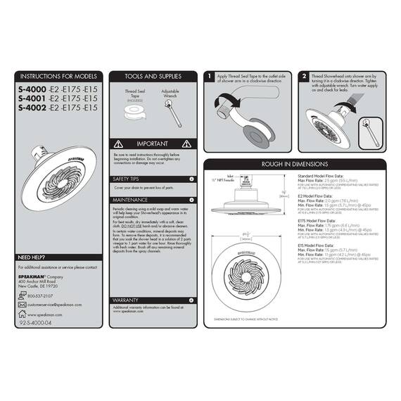 Speakman S-4002-E175 FBA_S-4002-E175 Der ReactionTM Duschkopf mit niedrigem Durchfluss 1,75, rauchgrau, 1.75 GPM