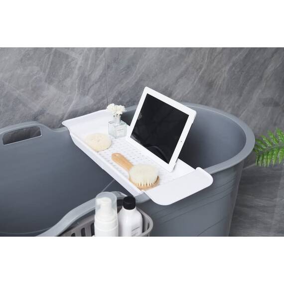 Mobile Badewanne für Erwachsene XL Ideal für das kleines Badezimmer 120 * 53 * 62cm Stylisch und Stimmungsvoll (Grau)