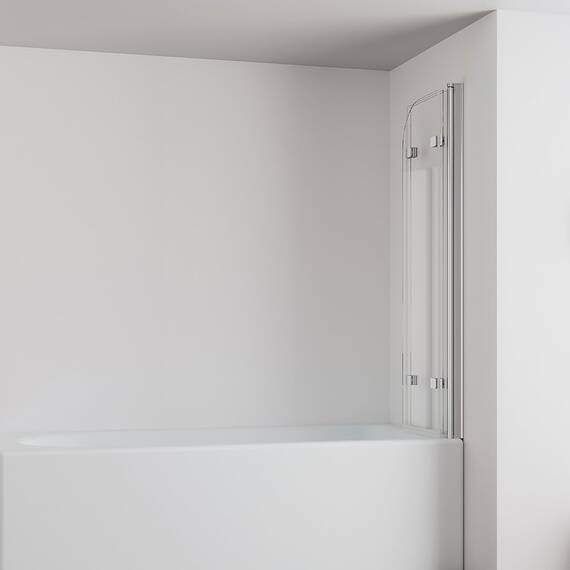 IMPTS 130x140cm Duschwand für Badewanne 3 teilig, Badewanne Glaswand Faltwand Duschtrennwand Faltbar Badewannenaufsatz Duschglaswand mit 6mm Nano Sicherheitsglas