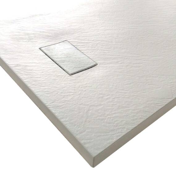 Duschwanne 70x110x2.6 Weiss in Schieferoptik 2,6 cm Höhe aus thermogeformtem Acrylharz