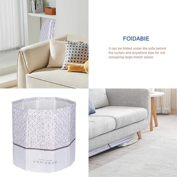 Sinbide Badewanne Tragbare und faltbare Kinderbadewanne für Erwachsene und Kinder Geeignet für Saunaduschen und Eisbäder Freistehende Badewanne Installationsfrei 65x65x70 cm（LxBxH) (Grau)