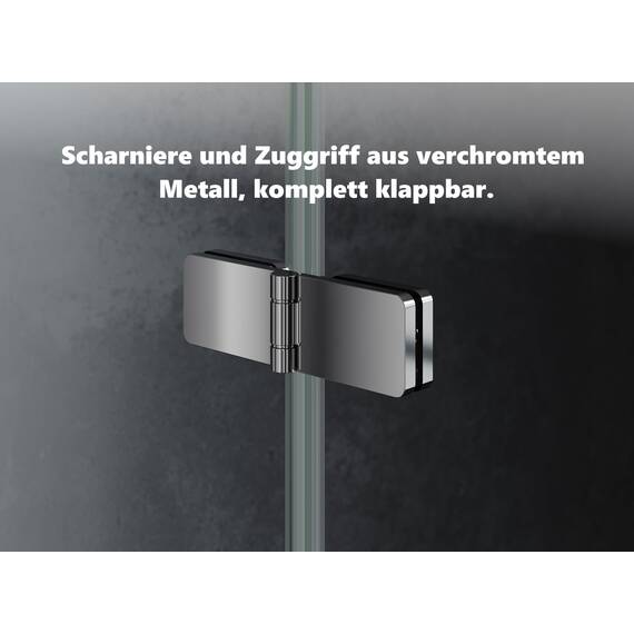 IMPTS Duschwand für Badewanne 110x140cm, Flatbar Duschwand 2-teilig Badewannenaufsatz Faltwand Duschtrennwand Duschabtrennung Badewannenfaltwand mit 6mm Sicherheitsglas
