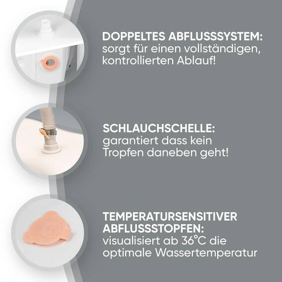 Balneo Vital® Faltbare mobile Badewanne XL mit Badewannenablage & Massagerollen für Erwachsene & Kinder | freistehend für Badezimmer | Ihre tragbare klappbare Bathtub für Dusche & Outdoor
