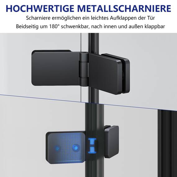 IMPTS Duschwand für Badewanne 130x140cm Schwarz, Faltwand Duschfaltwand 3 teilig mit Streifen Milchglas, Faltbar Badewannenaufsatz Duschtrennwand Badewannenwand Glas mit 6mm Nano Sicherheitsglas
