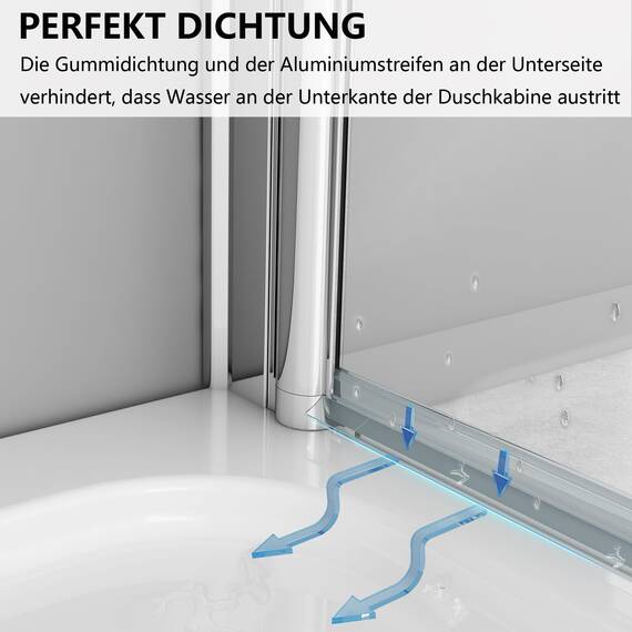 IMPTS 120x140cm Duschwand für Badewanne 3 teilig, Badewanne Glaswand Faltwand mit Streifen Milchglas, Duschtrennwand Faltbar Badewannenaufsatz Duschglaswand mit 6mm Nano Sicherheitsglas