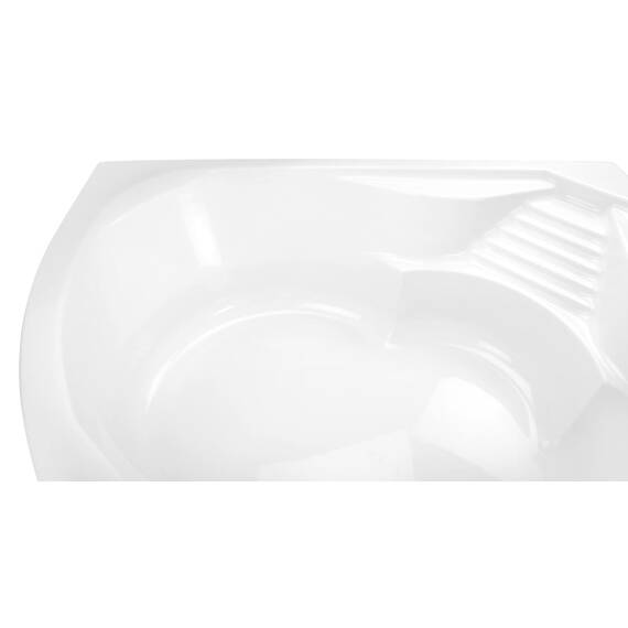 Calmwaters® Eckbadewanne Komplettset 150x150 cm mit Wannenträger, Acrylwanne Curved Wellness, Ab- & Überlaufgarnitur, Duowanne für 2, Sitzbadewanne, Set Sitz-Badewanne komplett, Weiß, 99000091