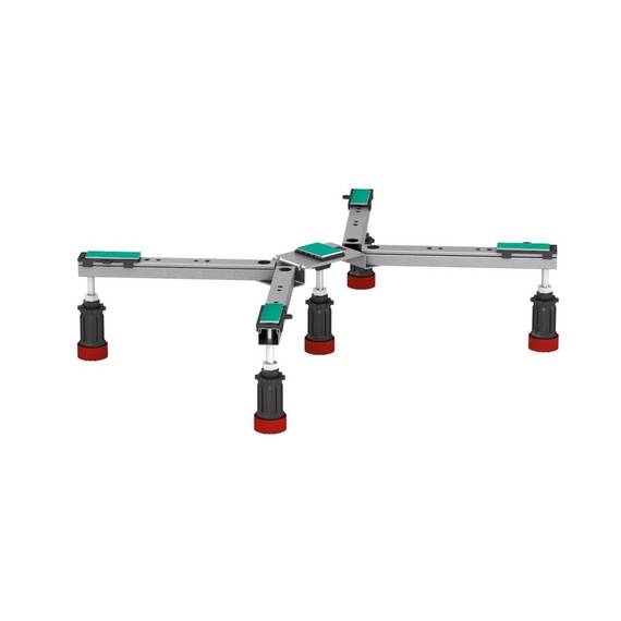 MEPA 1286134 Brausewannenfuß (Wannenfuß, Duschwannenfuß) BW-5 Maxi mit ADS, Kunststoff, Weiß, 150130, 70 x 70 cm - 100 x 100 cm