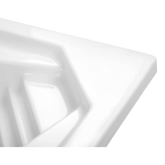 Calmwaters® Eckbadewanne Komplettset 150x150 cm mit Wannenträger, Acrylwanne Curved Wellness, Ab- & Überlaufgarnitur, Duowanne für 2, Sitzbadewanne, Set Sitz-Badewanne komplett, Weiß, 99000091