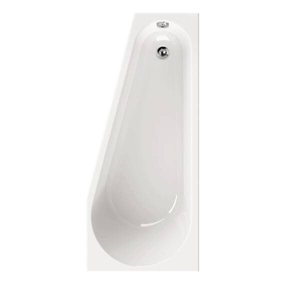 Calmwaters® Raumspar-Badewannen-Set 160x70 cm, Made in EU, mit Wannenträger & Ablaufgarnitur, Acrylwanne Essential Small, platzsparende Wanne, Set Badewanne komplett, 160 x 70 cm, Weiß
