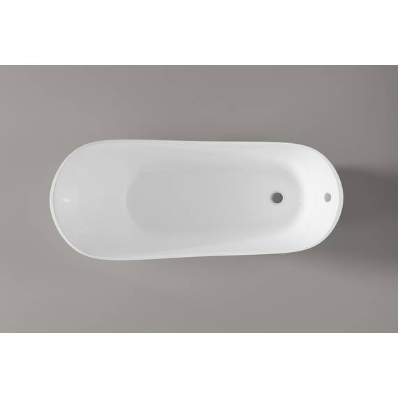 Freistehende Badewanne PARIS Acryl - 176 x 71 cm - Nostalgie Wanne aus Sanitäracryl mit Metallfüßen Farbe:Weiß Glänzend, Standarmatur:Ohne Standarmatur, Farbe der Füße:chrom