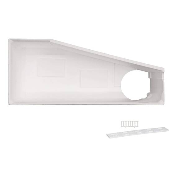 Calmwaters® Raumspar-Badewannen-Set 160x70 cm, Made in EU, mit Wannenträger & Ablaufgarnitur, Acrylwanne Essential Small, platzsparende Wanne, Set Badewanne komplett, 160 x 70 cm, Weiß
